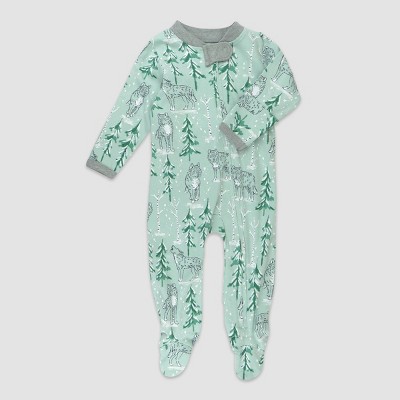 Honest Baby Organic Cotton Mountain Striped Print Sleep N' Play - Blue 0-3M