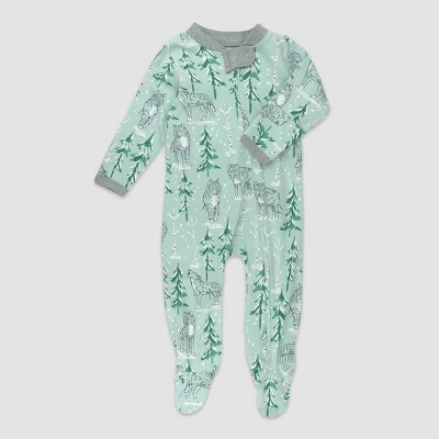 Image of Honest Baby Organic Cotton Mountain Striped Print Sleep N' Play - Blue 6-9M