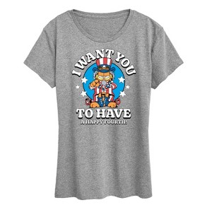 Women's - Garfield - I Want You To Have A Happy Fourth Short Sleeve Graphic T-Shirt - 1 of 4