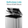 Acekool 13 Gallon Stainless Steel Kitchen Trash Can, Step Pedal Bin with Soft Close Lid & Removable Liner for Home or Office - 3 of 4