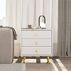 Famapy White Modern 3-Drawer Nightstand Storage Bedside Table - 2 of 4
