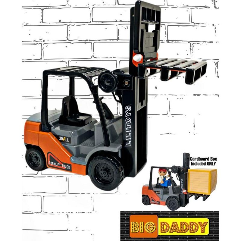 Big Daddy Light Weight Construction Truck Series - Authentically Designed Forklift With Loadable Cardboard Boxes, 3 of 5