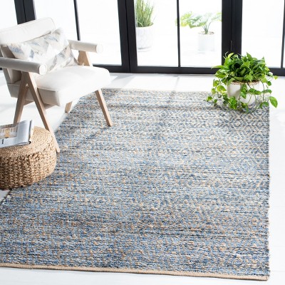 Cape Cod 3' x 5' Natural Blue Hand-Knotted Wool Rug