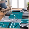 Indoor Modern Geometric Area Rugs Striped Abstract Low Pile Carpets for Living Room Bedroom Washable Non Slip Thin Soft Floor Carpet - 4 of 4