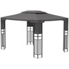 Outsunny 13' x 10' Patio Gazebo Outdoor Canopy Shelter with Double Vented Roof, Storage Shelves, Steel Frame for Lawn, Backyard and Deck - 4 of 4