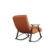 TiramisuBest Folding Rocking Chair with Adjustable Back & Footrest, Teddy Fabric Lounge Chair with Side Pockets for Living Room, Nursery–White - 3 of 4
