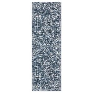 Washable Indoor Vintage Floral Print Area Rugs, Soft Non Slip Low Pile Floor Carpet for Home Office - 1 of 4