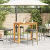 vidaXL Patio Bar Set Outdoor Garden Furniture Solid Wood Acacia and Poly Rattan - Gray 4 Piece - 3 of 4