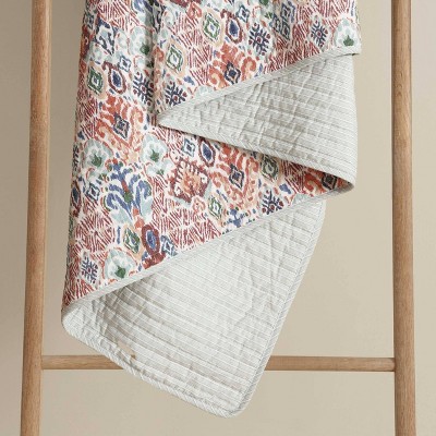 King Size Beige and Jungle Green Cotton Reversible Quilt Set