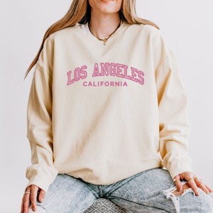 Simply Sage Market Embroidered Los Angeles CA Lightweight Garment Dyed Sweatshirt - 1 of 4