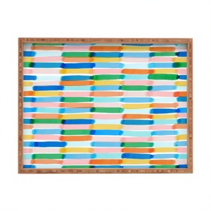 Jacqueline Maldonado Dreamy Watercolor Dashes Multi Rectangular Tray - Deny Designs - 1 of 2