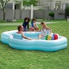 Joyfy 120 x 101 x 26" Inflatable Swimming Pool, Family Pool with Seats Backrest Cup Holder for Kids Family Summer Water Party Backyard Garden Lawn Fun - 4 of 4