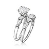 Ross-Simons 2.60 ct. t.w. CZ Bridal Set: Engagement and Wedding Rings in Sterling Silver - 3 of 4