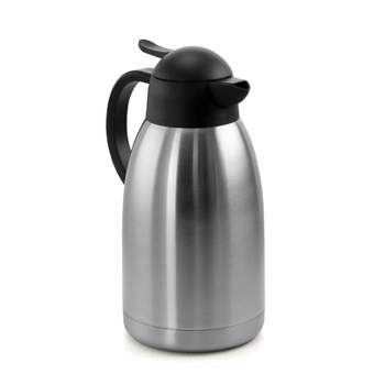 Whiterhino 27oz Thermal Coffee Carafe for Keeping Hot,White Small Coffee Thermos with Lid, Black