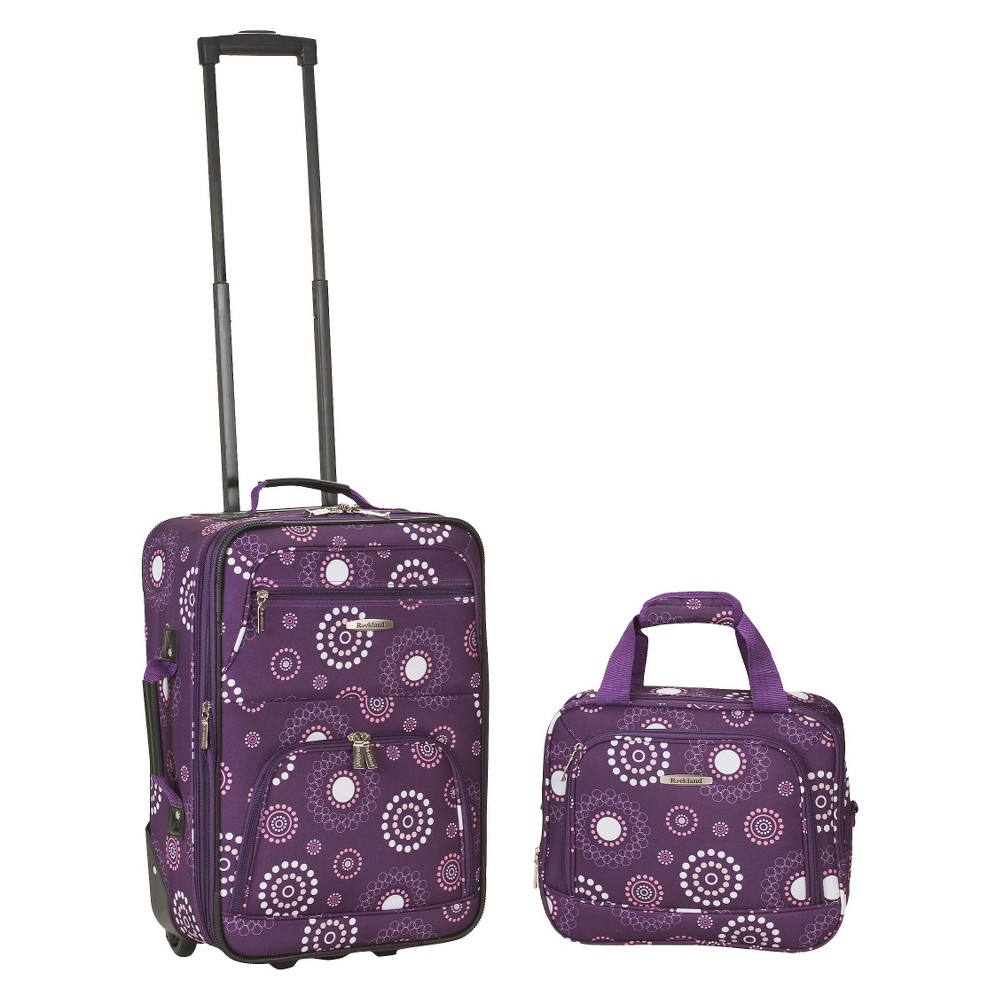 UPC 675478102428 product image for Rockland Rio 2pc Softside Carry On Luggage Set - Purple Pearl | upcitemdb.com