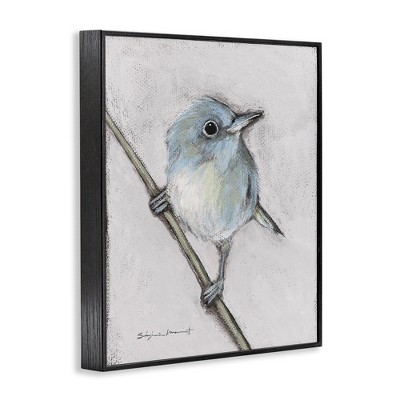 Black Framed Wildlife Perched Bird Canvas Print, 24" x 30"