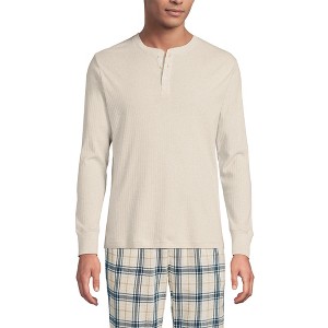 Lands' End Men's Knit Rib Pajama Henley - 1 of 3