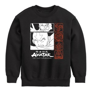 Boys' - Avatar: The Last Airbender - Katara and Aang Grid Graphic Long Sleeve Fleece Sweatshirt - 1 of 4