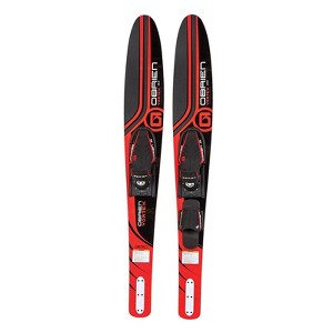 OBrien Vortex Combo 65.5 Inch Adult Mens Size 4.5-13 Wide Body Water Skis, Red - 1 of 4