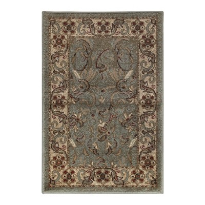Traditional Floral Scroll Indoor Runner or Area Rug by Blue Nile Mills