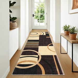 Washable Area Rug Modern Geometric Accent Rug, Non-Slip Contemporary Floor Mat - 1 of 4