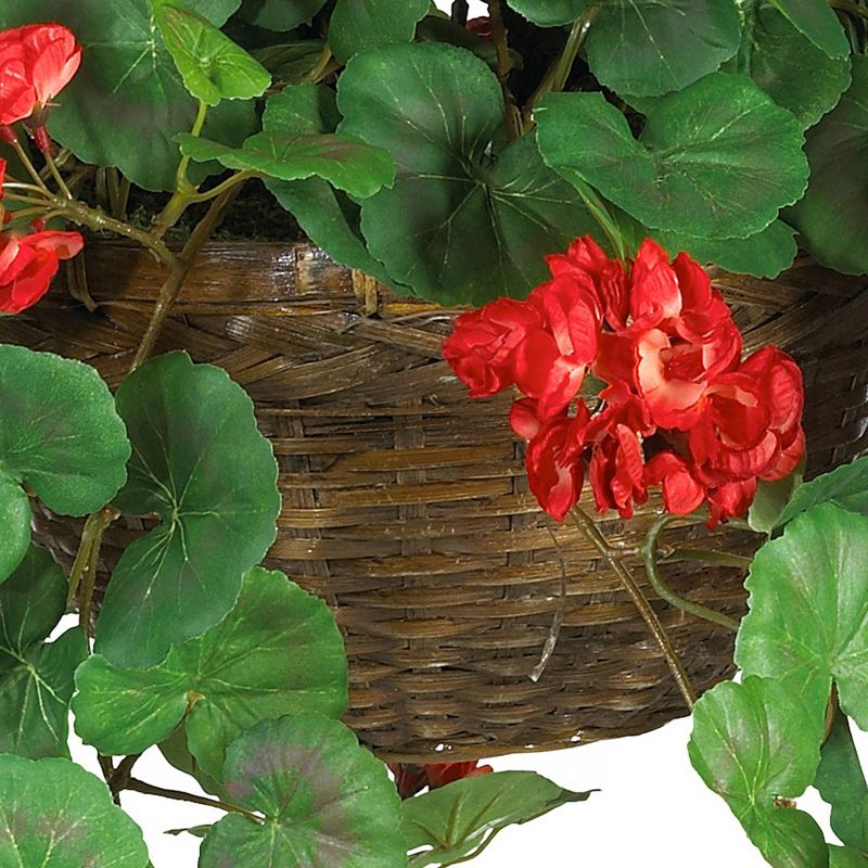 Nearly Natural Geranium Hanging Basket Silk Plant, 4 of 7