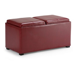 Frankl5pc Storage Ottoman Radicchio Red Faux Leather - Wyndenhall