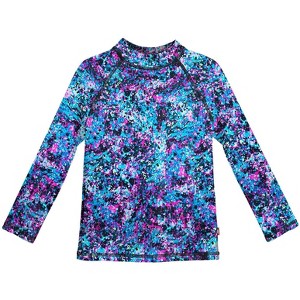 City Threads USA-Made Girls UPF 50+ Printed Long Sleeve Rashguard Tee - 1 of 3