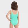 Toddler Girls' Solid Ribbed Value One Piece Swimsuit With Bow - Cat & Jack™ - 2 of 3