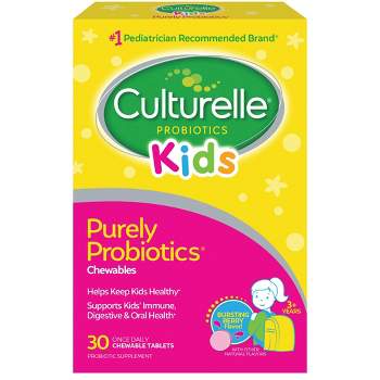 Culturelle Kids Daily Probiotic Chewable Tablets for Immune Support, Digestive and Oral Health - Berry - 30ct