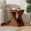 ORRD Twist Shape Side Table, Wood-like texture, antique brown Color - 2 of 4