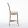 Sapphtopaz French Style Wooden Dining Chairs Set of 2, Solid Wood Frame Accent Chairs, Linen Fabric Kitchen Chairs for Dining Room, Kitchen - 2 of 4