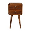 Airsurfer Compact Warm Walnut Nightstand Mid-Century Modern Nightstand Bedroom Storage for Bedroom Organization - 2 of 4