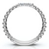 Pompeii3 Two Row Beaded Diamond Stackable Ring 14k Gold or Platinum Lab Created - 2 of 4