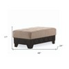 HomeRoots 48" Taupe and Espresso Faux Leather And Microfiber Tufted Storage Ottoman - 3 of 4
