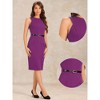 INSPIRE CHIC Women's Belted Round Neck Sleeveless Casual Office Sheath Dress - 2 of 4