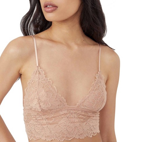 Free People Intimately Fp Women's Everyday Lace Longline Bralette In Pink,  Size Medium : Target