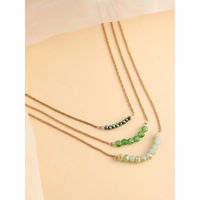 SOHI Women's Kelly Green The Riviera Multi-Layer Necklace