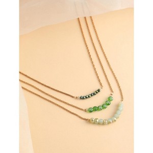 SOHI Women's Kelly Green The Riviera Multi-Layer Necklace - 1 of 4