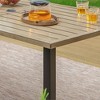 7pc Patio Dining Set with Wood Grain Tabletop & Metal Padded Arm Chairs - Captiva Designs - 4 of 4