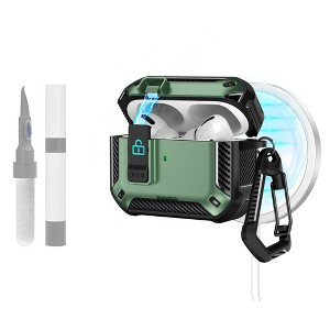 HTUTWOO Compatible with AirPods Pro 3 Case, with Back Magnetic Suction Function, Phone Holder and Cleaning Kit - 1 of 4