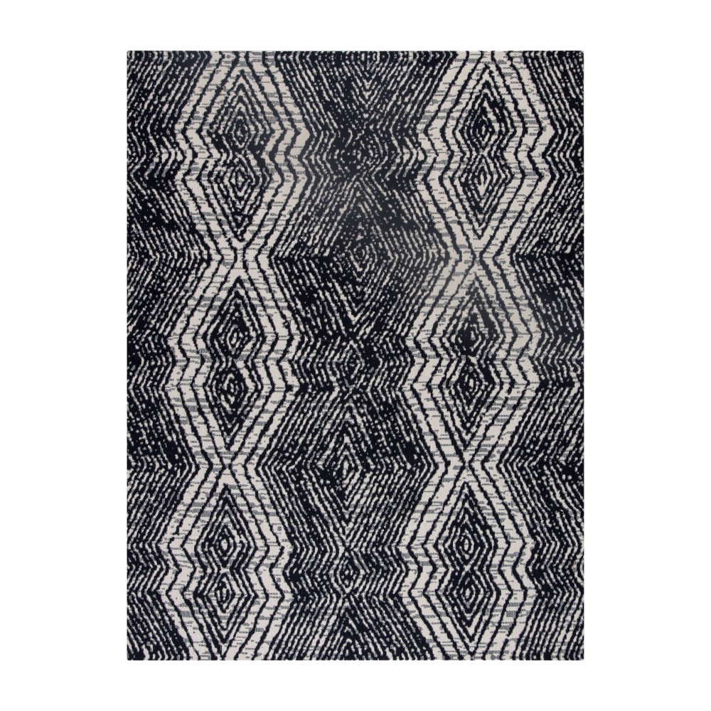 Photos - Area Rug 36"x48" Smiljan 1/4" Rug'D Chair Floor Mat Black/White - Anji Mountain: Durable Felt Backing, Indoor Use, Easy to Clean