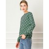 Allegra K Women's Fall Winter Long Sleeve Polka Dots Knitted Pullover Tops - 4 of 4