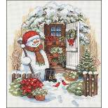 Dimensions Counted Cross Stitch Kit 12"X14"-Garden Shed Snowman (14 Count)
