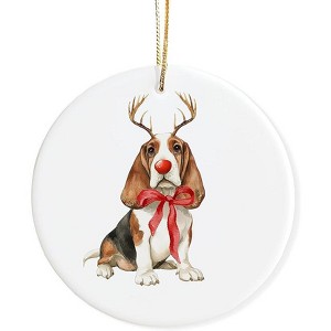 Lomsoe Dogs Ornament Dogs Lovers Christmas Xmas Ornaments Decor Funny Christmas Hanging Ceramic Ornament - 1 of 4