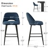 Edwin 26.5" inches Fabric Counter Height Stools,Armless Upholstered Counter Stools With Backs Set Of 2,Black Metal Frames-The Pop Home - 4 of 4