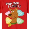 Scooby Doo Ruh Roh I Love You Women's Red Short Sleeve Crew Neck Tee - 2 of 3