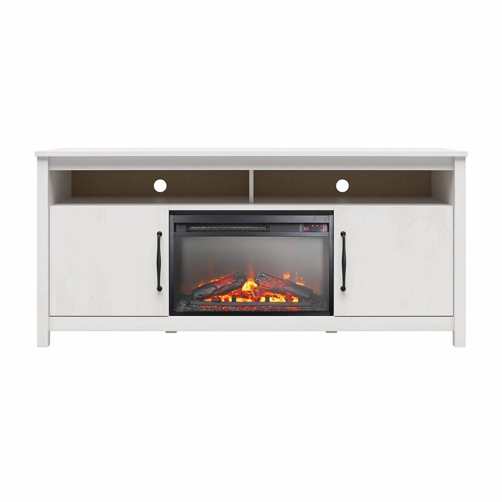 Aberdeen Electric Fireplace and TV Stand for TVs up to 65"" Ivory Oak - Room & Joy -  86691033