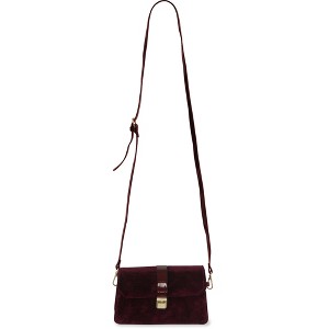 Pavilion Gift Company - Wine - Velvet  Crossbody Bag - Handbags - 1 of 4