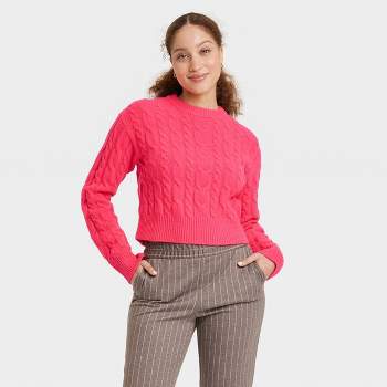 Everlea Pink Cable Knit Sweater